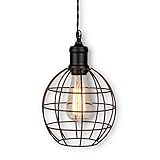 The Gerson Company 93069 Rustic Metal Cage Hanging Lamp, 7Dia x 10.5H by The Gerson Company