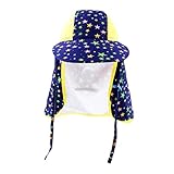 Baosity 子供水着用　日よけ帽子　日よけキャップ　垂れ布付き帽子　スイムキャップ　水泳帽子　女の子　男の子　紫外線対　全10種類 - 星