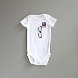 眼鏡とペン柄ベビーロンパース＆帽子付newborn-24months(50-95)★可愛いくておもしろい海外デザイン おもわず笑顔になっちゃうユニークなベビー服