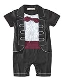 StylesILove用フリル付きベストレッドガードルBaby Boyタキシードロンパース カラー: ブラック