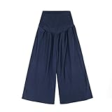 【マタニティ パンツ】無地 マタニティワイドボトムス/SBP71003 FREE(フリー) NAVY(ネイビー)