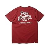 ファッションメンズベーシックコットンダブルステッチ半袖Tシャツ（レッド）
