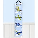 キャンバスGrowth Chart Aviator Planes飛行機Personalized Growth Chart forキッズ子供高さチャートルーラーチャートBoys gc0003