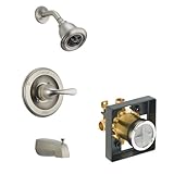 デルタDelta ktsdcl-t13420h2ot-ssクラシックタブ/シャワーキットpressure-balance単一機能カートリッジ、ブリリアンスステンレスブリリアンスステンレス