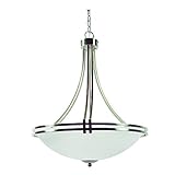 Yosemite Home Decor 98352-4SN Sequoia Pendant with Frosted Alabaster Shade, 4-Light, Satin Nickel [並
