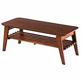 天然木 木製テーブル 折りたたみ リビング ダイニング カフェテーブル 棚付き センターテーブル 木目