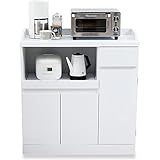 キッチン キッチン収納 食器棚 チェスト レンジ台 オープン収納 スライド収納 Aタイプ 下段 ホワイト