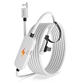 Syntech リンクケーブル 3M 充電付き、Meta Quest 3S/Quest 3/Quest 2/Pico 4 に対応、別の充電ポート付き VR リンクケーブル、USB 3.0 から Type C コード ライト PC/SteamVR 用