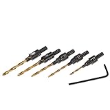 5ピース/セットhss皿ドリルビットコーンビットセットクイックチェンジ木材六角シャンクねじ大工木工ツール6 #、8 #、10 #、12 #14 #