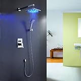 Sprinkle ® by Lightinthebox – 色が変化するLEDシャワー蛇口8インチシャワーヘッド+ハンドシャワー