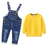 [QOOLYㅤ] オーバーオール トレーナー コスプレ 子供 3点セット キッズ コスチューム ハロウィン パーティー イベント 仮装 キッズ サロペット 女の子 男の子 デニムパンツ ジーンズ 子ども用 オールインワン 秋冬春向け 120cm