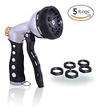 Garden Hose Nozzle Hand Sprayer Heavy Duty Metal Construction , High Pressure Pistol Grip with 8 Wat