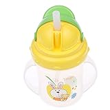 赤ちゃん幼児ボトル　?かわいいストローマグ　ストロー ハンドル水ミルク シッピー カップ　150 ML　黄色い