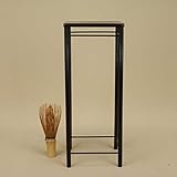 いよじ園 【盆栽卓】吉田作黒柿正角 高卓［一辺：12cm 高：30cm］【盆栽道具】【飾卓】【花台】