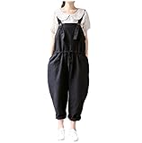 [マントナン] サロペット オーバーオール オールインワン マタニティ (XL, ブラック)