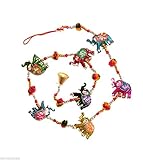 マンゴーギフトセットの2装飾象のドアHangings |ハンドメイド装飾壁Hanging with Bead &真鍮ベル| Indian Handicrafts Gift for Mother Mom