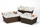Sweet Jojo Designs Set of 3 One Size Fits Most Basket Liners for Woodland Animal Toile Bedding Sets 