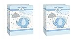 固有の2のセットブルーElephantベビーシャワーギフトバッグバンドルby Maven Gifts