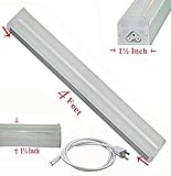 SleekLighting T5 LED Double Bar Tube Lighting 4-ft Frosted Cover 30 Watt 4000K No Ballast Fixture In