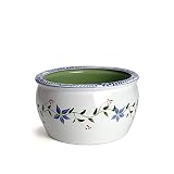 KANEYOSHI 鉢 陶器 植木鉢 睡蓮鉢 めだか鉢 ホワイト×グリーン LL