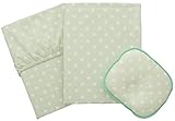 エムール 日本製 ベビー布団カバー3点セット 「プレッソドット」 ベビーサイズ グリーン