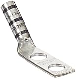 Panduit LCCX4-38BH-L Flex Conductor Lug, Two Hole, Long Barrel With Window, 45 Degree Angle, 3/8" St