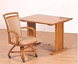 ダイニング２点セット 回転式　SPARK キャスター付き　肘付き　ライトブラウン