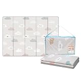 PARKLON シルキーポータブルマット (折りたたみ/専用バッグ付き) ポータブルプレイマット (Twinkle star, 200×140×0.8cm)