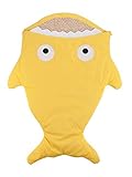 HAPPYLIFEHER おくるみ サメ 新生児 赤ちゃん ベビー 0-3歳 かわいい 綿 オーガニック コットン 7色 出産祝い (イエロー)