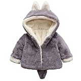 【JINDEL】子供コート子供ドレス フード付き 防寒 ベビー服 ふわふわ ベビーコート 厚手女の子 男の子 通園 防寒 ジャケット アウターウェア耳付き クマちゃん かわいい 子供服 キッズ 冬 (