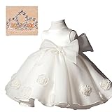 （シモンヌ）SIMONNE ベビー キッズ プリンセス ドレス ティアラ セット フォーマル 子供 ワンピース (ホワイト 80)