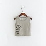 Cute MinorべびーＴシャツ　夏お洒落　ファション　人気　出産祝い誕生日　子供　女の子　男の子 (L(着丈:33cm), キツネ　　グレー)