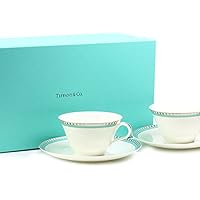 ティファニー TIFFANY＆Co カップ ペアカップ プラチナ ブルー バンド カップアンドソーサー