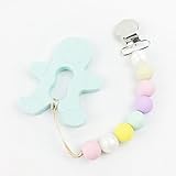 Mamimami Home おしゃぶり シリコーン製ペンダント ジンジャーブレッド・マン / ヒューマノイドビスケット ソフト 赤ちゃんを噛むおもちゃ ママ看護用 1個 グリーン