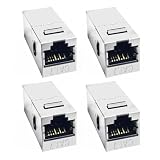 4 個 CAT7 カプラー RJ45 キーストーンシールドカプラーインラインメス メスキーストーンインサート Cat7/cat6A/cat5/cat5e 用