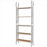 ラック 突っ張りタイプ 5段 幅97 高さ232~282cm 大容量 壁面収納 ホワイト CW1149-07