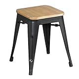 スチール製 スツール ANT-45 ブラック×ナチュラル