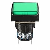 Sndy 16 mm DC 12 v プッシュボタン自己ロックスイッチスクエア LED ライトラッチボタン - 緑