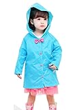 【YusonGirl 】子供のレインコート 男の子レインコート カッパ 雨具 新学期用 子どもレインコート リボン付き3色 (M, ブルー)