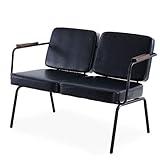 LOWYA ロウヤ ソファ 二人掛け 二人掛けソファ 2Pソファ 2P ダイニング 食卓 カフェ ダイニングソファ インダストリアル ヴィンテージ おしゃれ 新生活 幅116㎝ ブラック