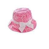 (よキーよ)Yokeeyoベビー用ハット つば広 赤ちゃんキャップ サファリハット キッズ 帽子 子供サンバイザー フィッシャーマンハット 花柄 可愛いリボン飾り 女の子 紫外線 UVカット 日よけ 