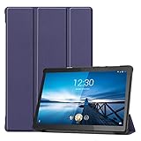 FOR Lenovo Tab M10 HD Gen 2 10.1 インチ 専用ケース タブレットカバー スタンド機能 三つ折り 折り畳み 衝撃吸収 耐衝撃 オートスリープ機能 FOR Lenovo Tab M10 HD (2nd Gen) / Lenovo TB-X306X 10.1 インチ 保護ケース (ダークブルー)