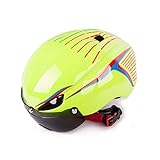 [AMANGU]　自転車用ヘルメット　サイクリング　シールド付き　丸いシルエット　PC+EPS　メンズ　レディース　大人用　サイズ調節可　子供も利用可能　頭囲56～61ＣＭ　アンチショック機能　安全　