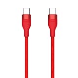AXYO Type-C to Type-C ケーブル 20cm PD対応 ナイロン編み 3A 65W最大急速充電 データ転送 短い USB-C to USB-C ケーブル 0.2m レッド