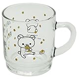 リラックマ[マグカップ]ガラスマグ/モノクロドット サンエックス