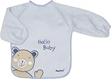 Playshoes 37 X 30cm Long Sleeve Baby Bib with Bear on the Back Foil Underlay by Playshoes