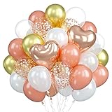 バルーン ローズゴールド ホワイト 30個 風船 ローズゴールド 金 白 ラテックスバルーン 誕生日 飾り ローズゴールド 紙吹雪風船 ローズゴールド ホイル ハート バルーン ヘリウムバルーン ウェディング 卒業パーティー ベビーシャワー パーティー バースデー 装飾 おしゃれ デコレーション