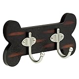 Franklin真鍮fbdogb-bse-c犬ボーンレールwithフック2 inヴィンテージブラック&サテンニッケル