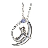 【Mirai-tenshi】 ネックレス レディース ネコ 三日月 シルバー ペンダント 誕生...