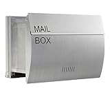 LEON 郵便ポスト MB0310 ステンレス 埋込み型 (鍵なし) 無塗装ヘアライン 防水 大型